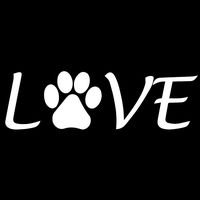 ANGDEST Love PAW Print (White) (Set of 2) Premium Waterproof Vinyl Decal Stickers for Laptop Phone Accessory Helmet Car Window Bumper Mug Tuber Cup Door Wall Decoration