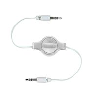 SCOSCHE IU3.5RCSR Replay 3.5mm Retractable Auxiliary Audio Cable 3-foot in Silver/White