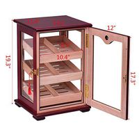 Countertop Display Humidor 150 Cigars Storage Cabinet Humidifier Hygrometer New