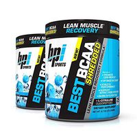 BPI Sports Best BCAA Shredded (2 Pack) Caffeine Free Thermogenic Recovery Formula for Lean Muscle Growth (25 Servings) (Blue Raz)