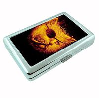 Eyepatch Cat R1 Hip Silver Cigarette Case Id Holder Metal Wallet 4" X 2.75" RFID Protection