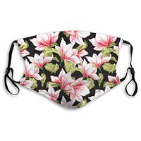 HOODSWOP Beauty Pink Floral Flowers Printed Outdoor Multifunctional Comfortable Adjustable Facial Decorations for Adult