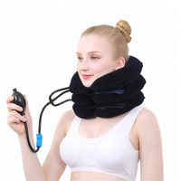Neck Traction Device & Collar Brace, 3 Layer Inflatable Air Cervical Neck Traction Device Soft Neck Collar for Pain Relief Neck Stretcher Pain Releave,Blue