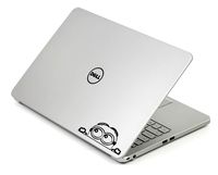 Minion Peeking Vinyl decal Sticker for Macbook laptop trackpad keyboard car window (Black, 5" long)