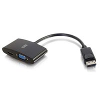 C2G 28273 Displayport Male to 4K UHD HDMI or VGA Female Adapter Converter, Black (8 Inches)
