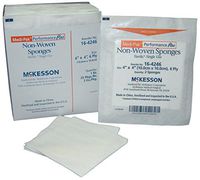 McKesson 16-4246 Medi-Pak Performance Plus Non-Woven Sponge, Sterile, 6-Ply, 4" Width, 4" Length, 4" Width, 4" Length (Pack of 600)
