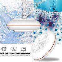 blue--net Portable Mini Ultrasonic Turbine Washing Machine, 5V USB Travel Laundry Cleaning Machine for Clothes Fruit Jewelry Glasses Vegetables