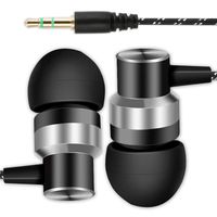 Premium Genuine Earbuds, in-Ear Noise-Isolating Headphones, Earphones with Angle-Fit Ear Tips, in-line Microphone and Volume Control, Stereo Earphones