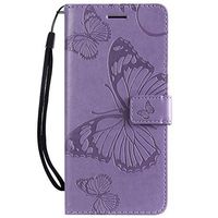 Samsung Galaxy A50 Case, Lomogo Leather Wallet Case with Kickstand Card Holder Shockproof Flip Case Cover for Samsung Galaxy A50 - LOKTU090023 Purple