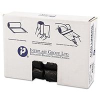 Inteplast S243306K High-Density Can Liner, 24 x 33, 16gal, 6mic, Black, 50/Roll, 20 Rolls/Carton