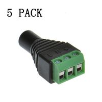 Anmbest 5PCS 3.5mm Stereo Audio Jack Terminal Block, Male 3 Pin Terminal Block Panel Mount Connector(Female)