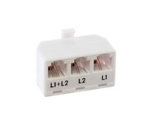 THE CIMPLE CO - Telephone Splitter 2 Line Adapter - 3-Way Splitter (Line 1, Line 2, and Twin Line) - Dual Line Separator - 4 Conductor Connector (2 Phone Lines) - White, 3 Pack
