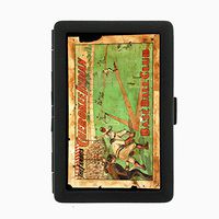 Perfection In Style Black Color Metal Cigarette Case D-170 Cherokee Indian Baseball Club