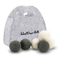Wool Dryer Balls Laundry 6-Pack-100% Organic New Zealand Wool,Reusable Natural Fabric Softener for Reducing Wrinkles&Static Cling,Dry Better,Hypoallergenic,Chemical Free(3white+3gray)