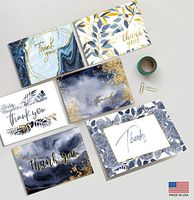 Premium Watercolor Thank You Cards for Thank You Notes! Bulk Set of 36 Blank Cards 5x7 (A7) for Baby Shower Note Cards, Wedding Thank You Cards and Bridal Shower - Enough To Include Photo