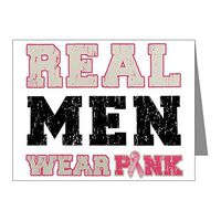 Note Card Cancer Real Men Wear Pink Ribbon