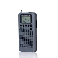 Docooler HRD-104 Portable AM/FM Stereo Radio Pocket 2-Band Digital Tuning Radio Mini Receiver Outdoor Radio w/Earphone Lanyard 1.3 Inch LCD Display Screen