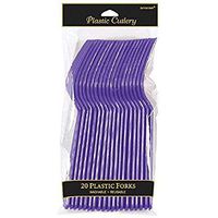 Amscan 4549.25 Premium Plastic disposable-forks, 20 pieces, Purple