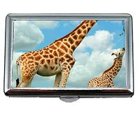 Cigarette Case,Humor Animal Giraffe Stainless Steel Card Holder