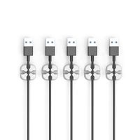 Cable Clips, 5 Pack Cable Holder Multipurpose Cord Management for Home Non-Toxic Rubber Material Self-Adhesive Desk Cord Clips Durable Cord Organizer Gray Cord Holder for Office