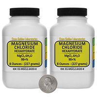 Magnesium Chloride [MgCl2.6H2O] 98+% AR Grade Flakes 1 Lb in Two Space-Saver Bottles USA