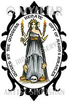 Goddess Hecate Gift of Magic and Miracles 4"x6" Set of 6 Linen Postcards