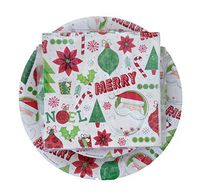 Christmas New Years Holiday Deluxe Winter Party Paper Dinnerware Bundle - 3 Items: Dinner Plates, Dessert Plates, Napkins Service for 20 (Merry Noel)