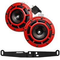 HELLA Supertone 12V High/Low Tone Twin Horn Kit with Perrin Bracket for 2008-14 Subaru WRX STI (Red)