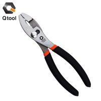 QTool 8 Inches Slip Joint Pliers Professional Tool for Daily Use Plier with Non-slip Grips Black 10402