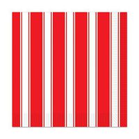 Club Pack of 192 Red & White Stripes Party Disposable 2-Ply Beverage Napkins