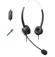 Comdio H203VC2 Binaural Call Center Telephone Headset headphone with Mic + Volume Mute Control for Cisco Unified IP Phones 7931G 7940 7941 7942 7945 and Plantronics M10 MX10 Vista Modular Adapters