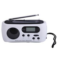 Dynamo Crank LED Flashlight AM/FM Radio w/ Solar, Antenna, & LCD Display