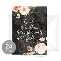 God is within her, she will not fall Note Cards / 24 Religious Notes and Envelopes / 24 Blank Cards