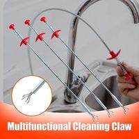 Multifunctional Cleaning Claw Sewer Dredging Tools Sink Drain Clog Remover Cleaning Tool for Kitchen Bathroom 23.6 inch
