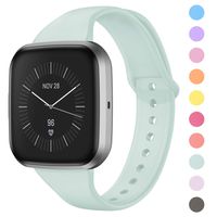 DAIKA Silicone Bands Compatible with Fitbit Versa 2/ Versa/Versa Lite Slim Soft Replacement Wristband Waterproof Accessories Sport Strap for Versa Women Men (Jelly Color,Large Small)