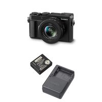 Panasonic Lumix LX100 II Large Four Thirds 21.7 MP Multi Aspect Sensor 24-75mm Leica DC VARIO-SUMMILUX F1.7-2.8 Lens and Lumix Battery & External Charger Travel Pack, Black