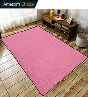 YucouHome Pale Pink Novelty Girls Bedroom Rug, Baroque Pattern with Damask Inspired Motifs Old Fashioned Rococo Influences, Fashionable High Class Living Bedroom Rugs(4'x 6') Pink Pale Pink