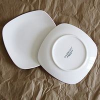 Dauerhaft Dinnerware Porcelain Square Plate 9 1/2"/Coupe Square Plate/Square Dinner Plate/Square Buffet Plate Durable Restaurant Quality (24)