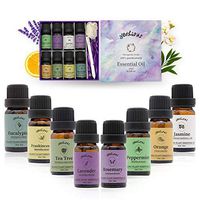 Yethious Top 8 Essential Oils Set 10ml 100% Pure Organic Therapeutic Grade for Diffuser, Humidifier,Massage Aromatherapy Gift Oils Kit-Stress Relief,Relaxation Jasmine,Lavender,Orange And 8 More