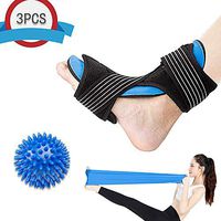GLE2016 Plantar Fasciitis Night Splint for Sleep Support - Adjustable Elastic Strap Plantar Fasciitis Braces + Spiky Massage Ball + Arch Supports (2 PCS) for Relieve Planter Fascitis Pain (Blue)