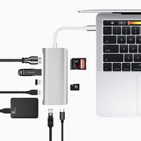 USB C Hub, MyMAX 8-in-1 Laptop Docking Station Type C Hub Adapter with 1Gbps Gigabit Ethernet Port, 3 USB 3.0 Ports, 4K HDMI, SD/TF Card Reader, USB-C 100W PD Charging Port for MacBook, Type C Device