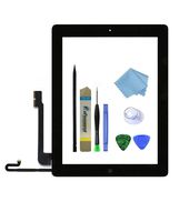 Zentop Touch Screen Digitizer Replacement Assembly for Black iPad 4 Model A1458, A1459, A1460 with Home Button, Camera Holder ，Preinstalled Adhesive，Frame Bezel, Tool Kit.