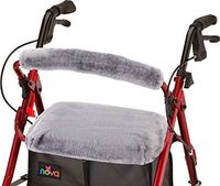 NOVA Medical Products NOVA Rollator Walker Seat & Backrest Cover, Removable and Washable, Faux Fur “Grey Dusk” Design