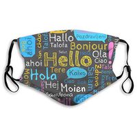 2 Pack Funny Hello in Different Languages 3 PM2.5 Non-Medical Ma-sk with Replaceable Filter Elements