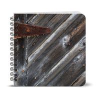 Spiral-Bound Journal - 7.25" Square - Rustic Design - Silver Planks