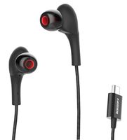 USB Type C Earphones, Acessorz Wired in-Ear Magnetic Earbuds with Mic, Stereo Bass Noise Cancelling Headphones Gym Sports Headsets Compatible with Google Pixel 3/2/XL, Huawei, Essential Phone - Black