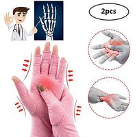 2 Pairs Compression Arthritis Gloves, Fingerless Gloves for Women Rheumatoid & Osteoarthritis - Joint Pain and Carpel Tunnel Relief Hand Gloves for Men,S