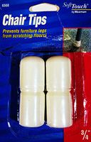 3/4 Inch White Chair Tips, 4-Pack