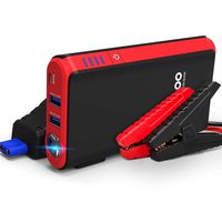 GOOLOO Quick Charge in & Out, 500A Peak SuperSafe Car Jump Starter (Up to 4.5L Gas) Portable Power Pack 12V Auto Battery Booster Phone Charger, Built-in LED Light, Black/Red
