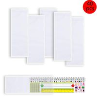 40 PCS Nameplate Pocket Adhesive Desk Nameplates Name Tag Pocket 13.4 x 4.7 Inch